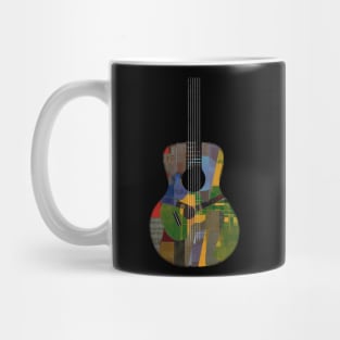 Guitar inception - Minimalist Abstract Art Patchwork Collage Mug